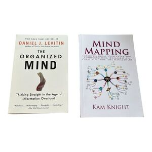 Book Bundle The‎ Organized Mind by Daniel Levitin + Mind Mapping by Kam Knight